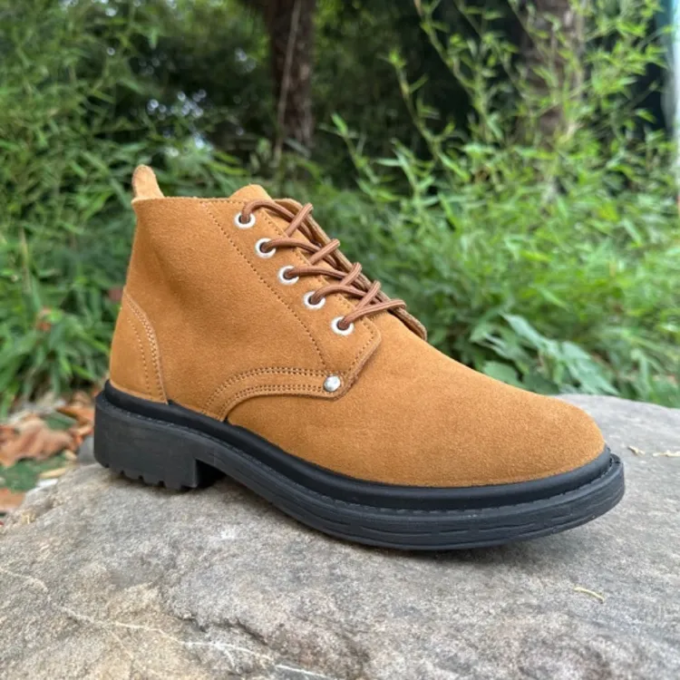 翻毛皮鞋男高帮牛皮劳保鞋防滑耐磨电焊工作鞋户外休闲工装鞋工鞋