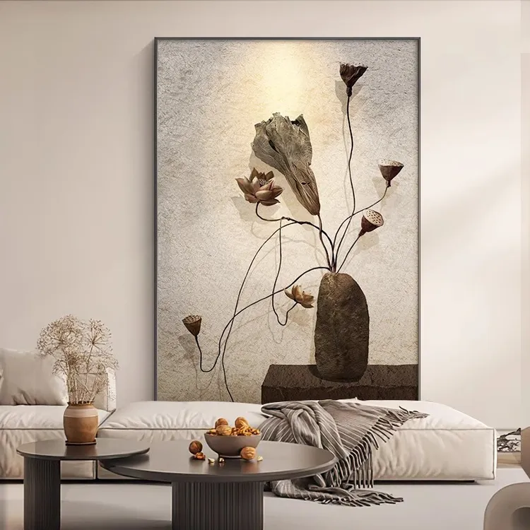 中古风装饰画挂画餐厅侘风客厅沙发背景墙画客厅背景墙挂画玄关