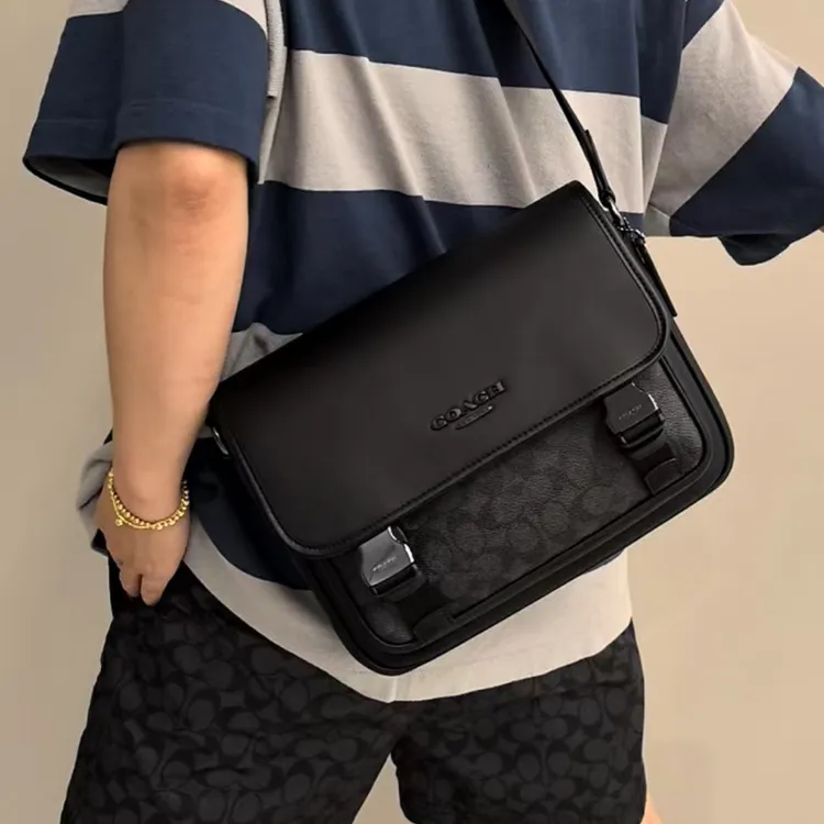 COACH/蔻驰Racer 28 邮差包信使包翻盖男款单肩包斜挎包时尚百搭