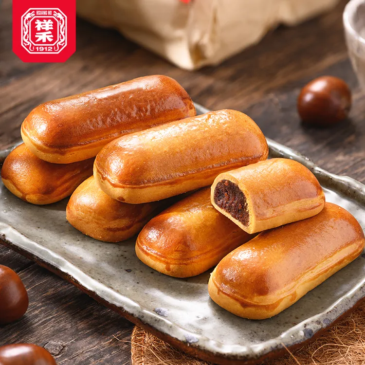 【祥禾饽饽铺】红豆栗子玛外皮松软內馅香甜老式休闲零食茶糕点500g