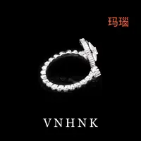 美可儿   M227   银色时尚个性百搭玛瑙戒指