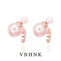铜合金仿珍珠耳饰 美可儿   B605   玫瑰色(16mm8mm)时尚气质耳环
