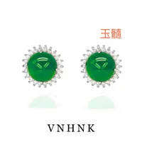 美可儿  A169   绿色小众百搭玉髓耳环
