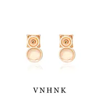 铜合金合成锆石耳饰 美可儿   G29       玫瑰色简约时尚耳环