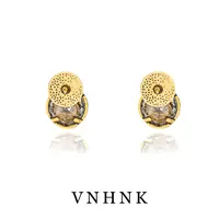 黄铜合成锆石耳饰 美可儿    E699    古铜色时尚精致耳环