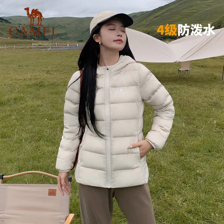 骆驼户外羽绒服秋冬季男女鸭绒连帽外套保暖防寒