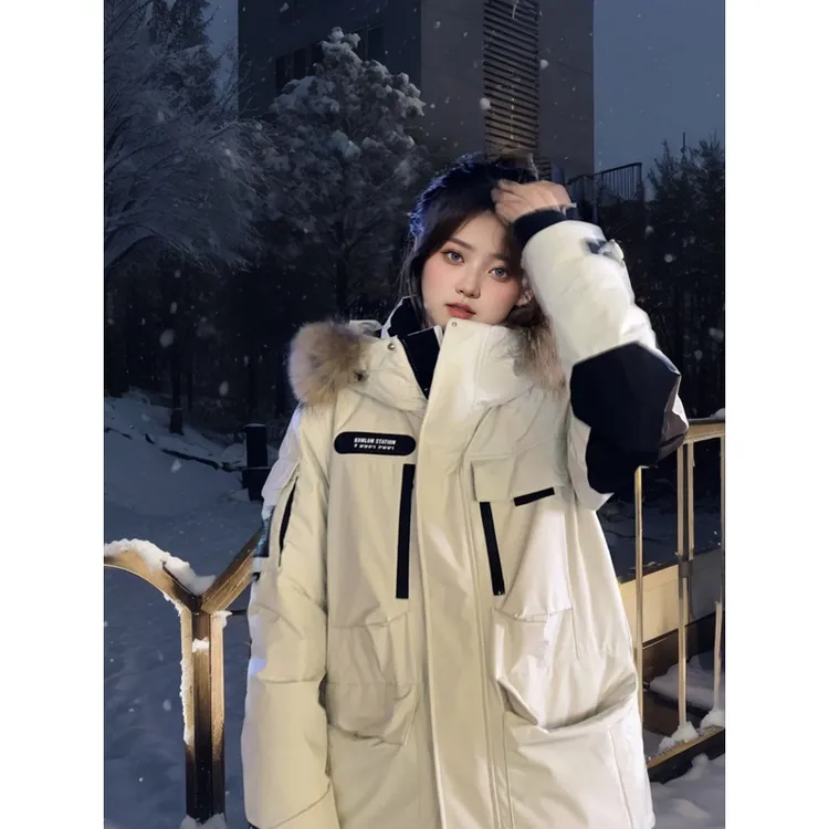 KSKM工装派克服羽绒服女冬季加厚2026新款设计感小众中长款情侣装