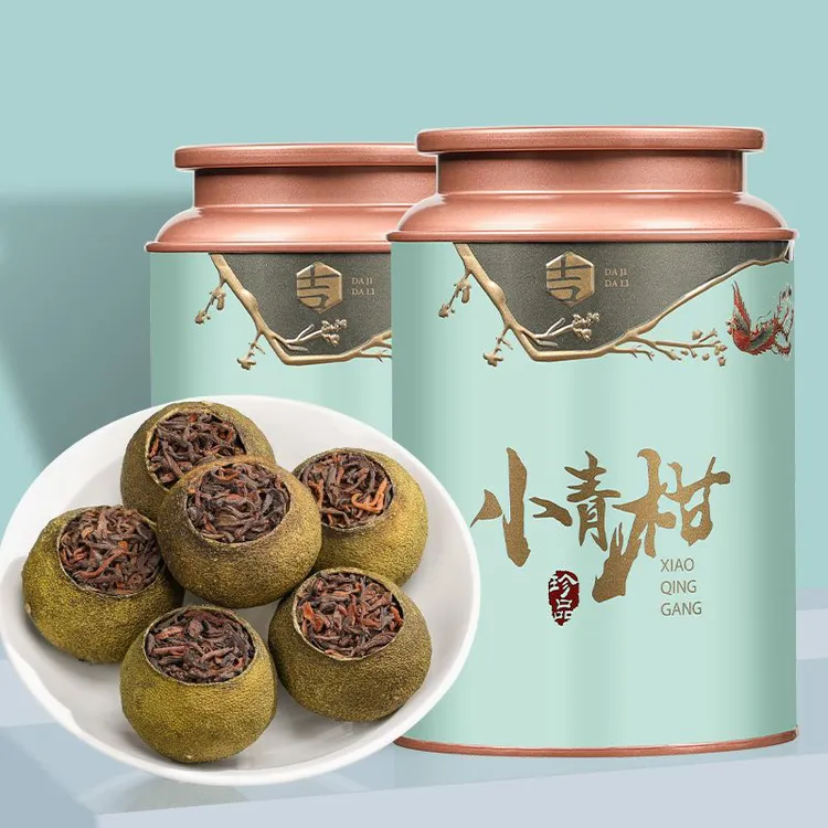 新会小青柑茶叶正宗陈皮10年云南普洱熟茶浓香型小柑橘柑普罐装