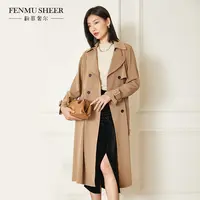 【粉丝专享】粉慕奢尔『英伦风华』气质英伦风中长款风衣外套-R1622