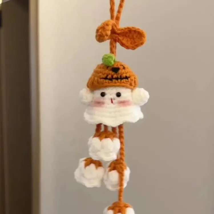 创意可爱毛线钩针小幽灵铃兰花挂件手工编织DIY材料包万圣节挂饰