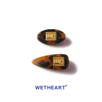 WET HEART小众设计方标时尚复古玳瑁色醋酸发夹