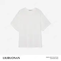 LIURUONAN 24SS 雪花点棉感短袖T恤女宽松百搭白T上衣亲肤打底