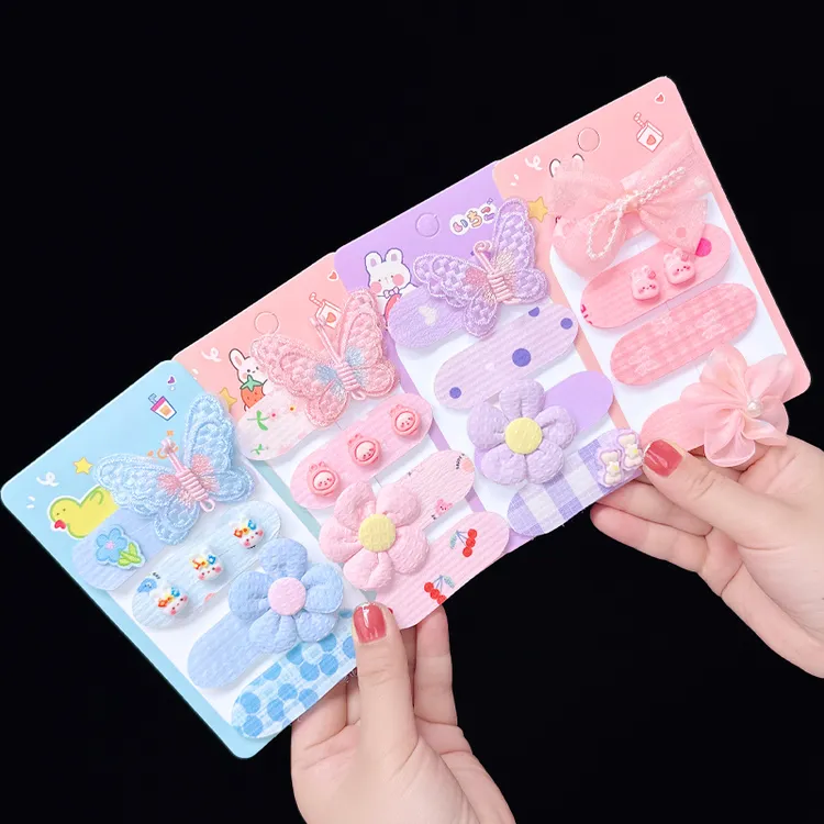 女童碎发发贴儿童蝴蝶魔术贴小女孩刘海贴公主后脑勺发卡宝宝发饰