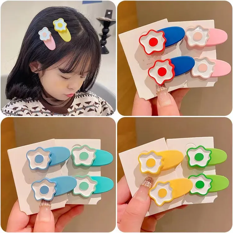 儿童可爱糖果色BB夹卡碎发女童刘海夹子宝宝发卡女孩头饰花朵发夹