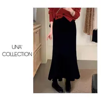 【吉满】加绒版有弹力/百搭款加厚丝绒高腰鱼尾半身裙JM2376