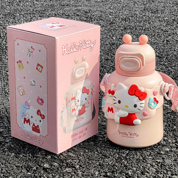 三丽鸥HelloKitty保温杯食品级水杯316吸管水杯女生学生防摔可爱