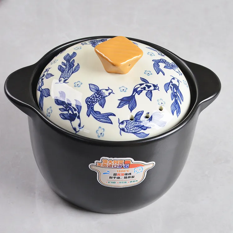 添福锦鲤砂锅炖锅煲汤煮粥煲仔饭明火通用耐高温陶瓷干烧不裂