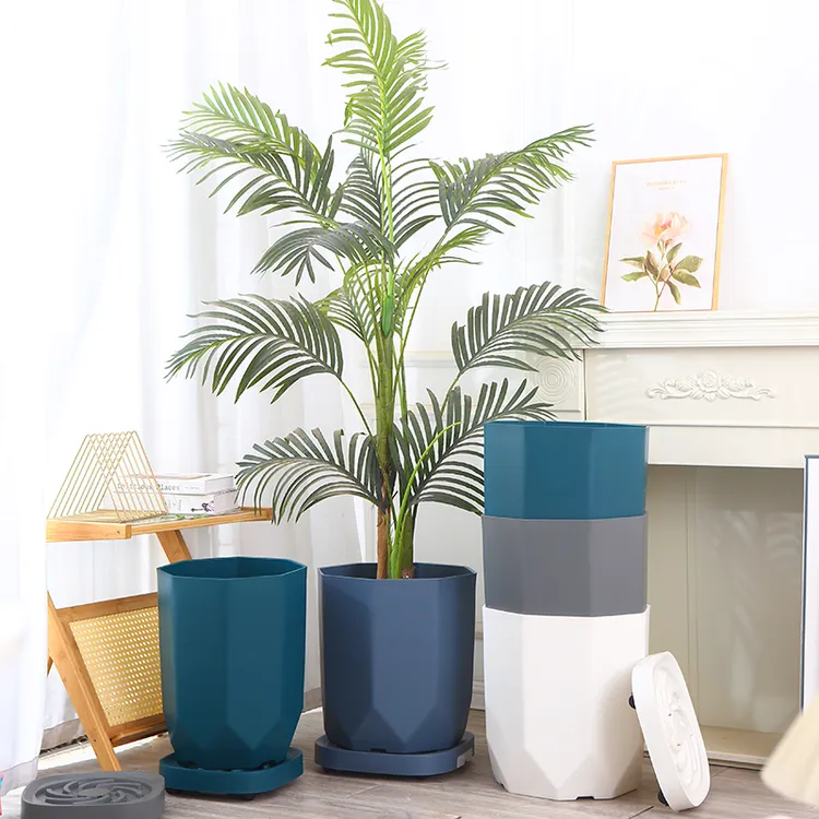 天堂鸟散尾葵幸福树龙血树室内高档树脂大花盆北欧简约仿水泥花盆