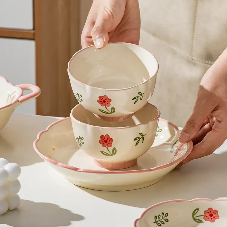 川岛屋日式碗碟餐具家用2024新款特别好看的饭碗陶瓷面碗盘子