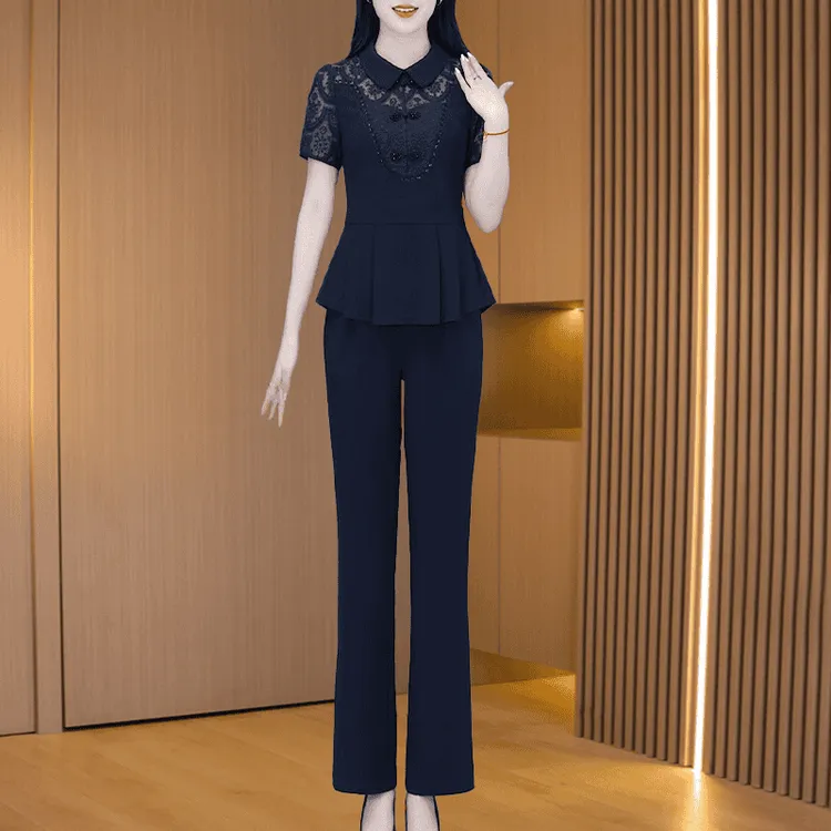 贵夫人品牌套装女2025新款夏季爆时尚洋气时髦今年流行妈妈两件套