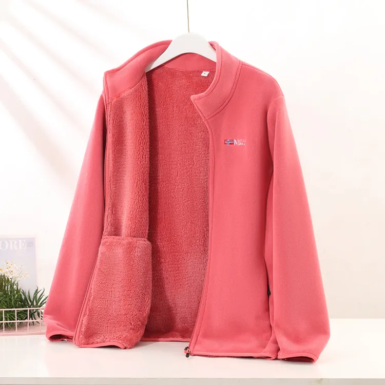 秋冬升级云感奥利绒上衣休闲加绒加厚保暖女士外套抓绒衣