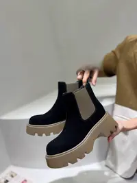 【聚新汇】MES0361新款中筒高跟时装通勤靴子真皮时尚经典