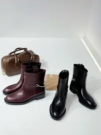 【聚新汇】1183-86新款中筒高跟时装通勤靴子真皮时尚经典