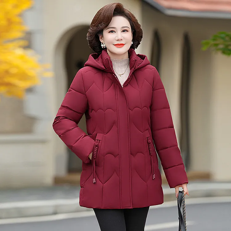 冬季新款老年人女中老年妈妈款时尚宽松棉服厚款保暖棉袄棉衣外套