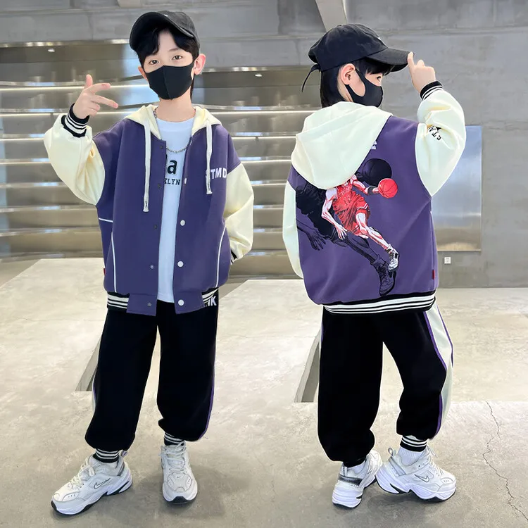 男童春秋季棒球服套装新款中大童男孩秋装酷帅灌篮高手运动两件套