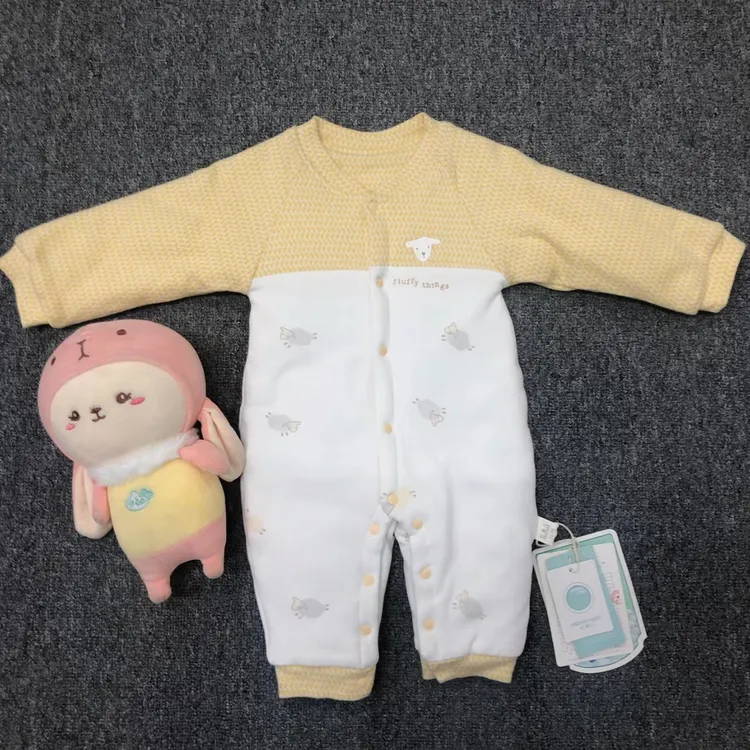 红鱼儿婴儿舒绒棉夹棉连体棉服