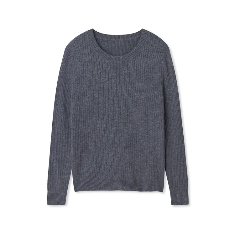 bossini女款秋季新品休闲慵懒含羊毛内搭竖条纹圆领针织衫