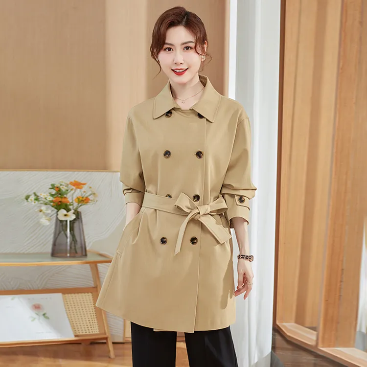 俞兆林中年妈妈秋装外套气质中长款阔太太风衣中老年女装新款贵夫