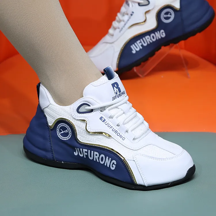 香港潮鞋2024春夏透气网鞋真皮休闲运动鞋女情侣软底老爹鞋皮蓬鞋