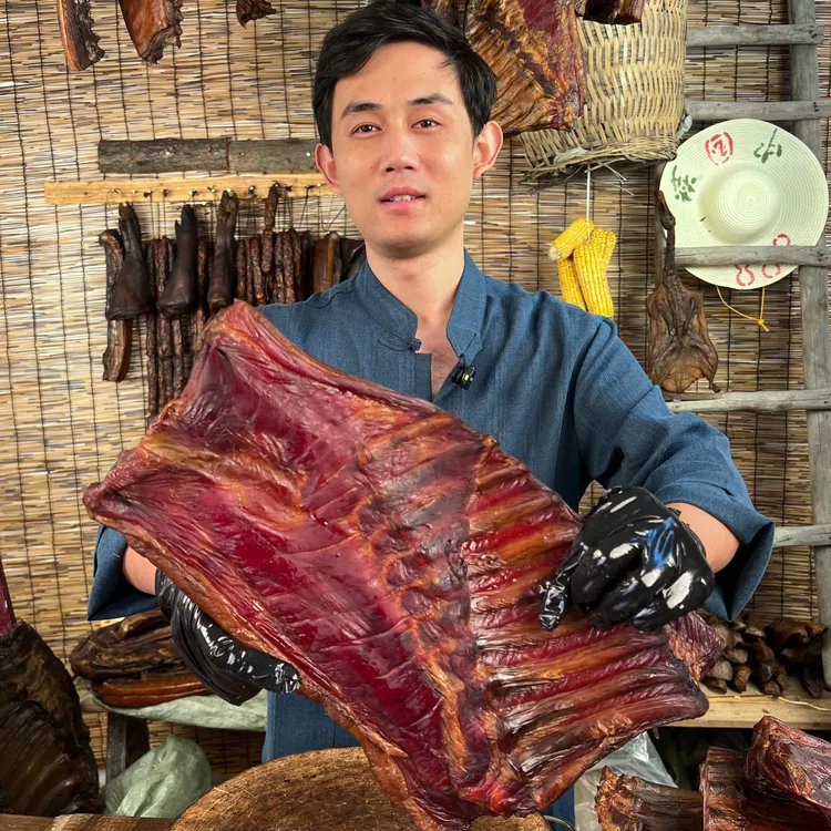 （现称现卖）鄂硒藏香五花排骨土法熏制吃出真滋味营养健康品质鲜美