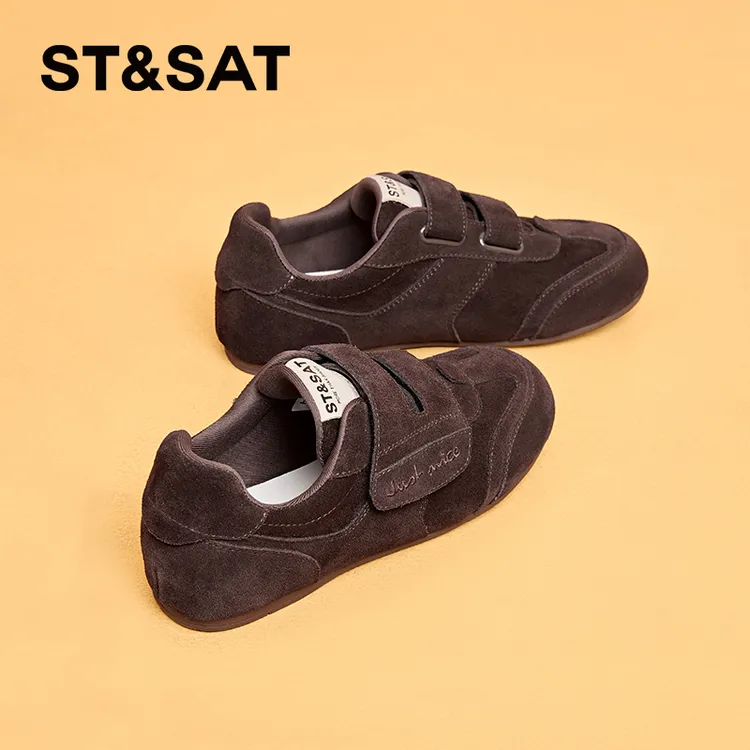 星期六女鞋经典德训鞋女2025年新款秋季休闲鞋百搭魔术贴平底鞋子