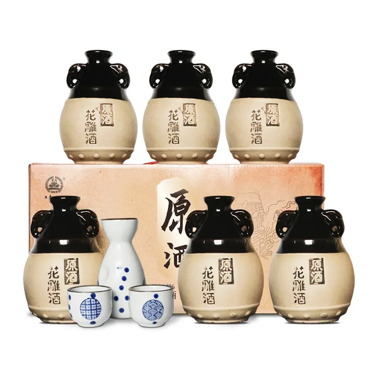 十八年无焦糖色黄酒传统古法酿酒珍藏花雕酒500ml*6瓶礼盒装原酒