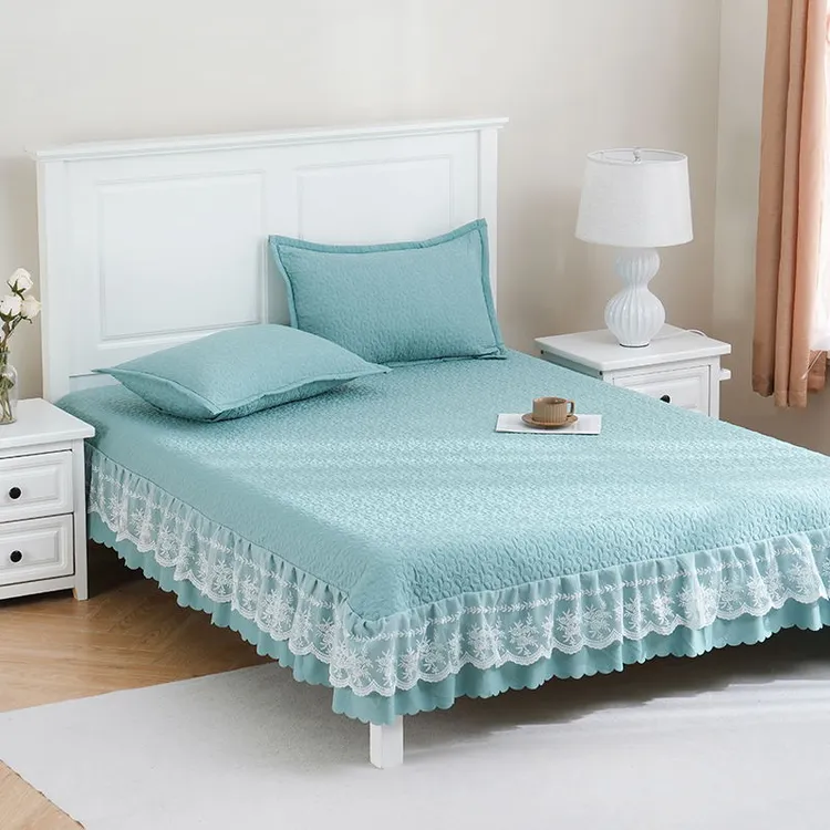 床单床盖加厚夹棉绗缝防滑床罩床榻榻米纯色防尘夹棉床套罩绗缝