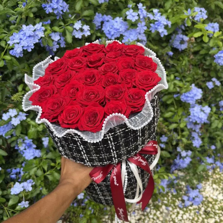 【永生花束】情人节 生日玫瑰花礼物小香风永生花鲜花花束