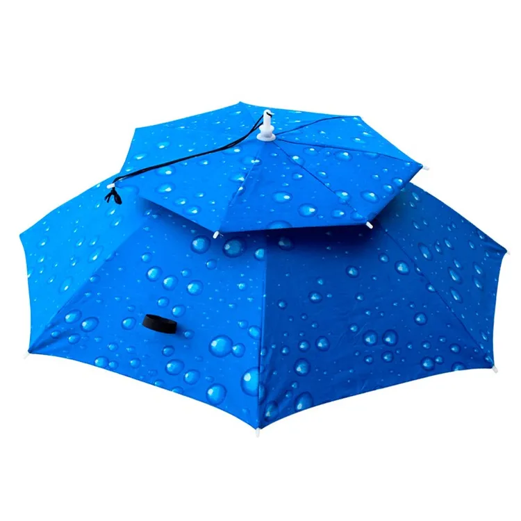 头顶伞钓鱼遮阳伞帽头式雨伞防雨头带折叠斗伞户外骑行垂钓夏季