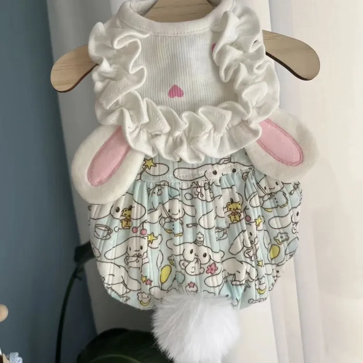 绒绒兔保暖春秋冬宠物泰迪比熊小奶狗狗猫咪秋冬装衣服裙子