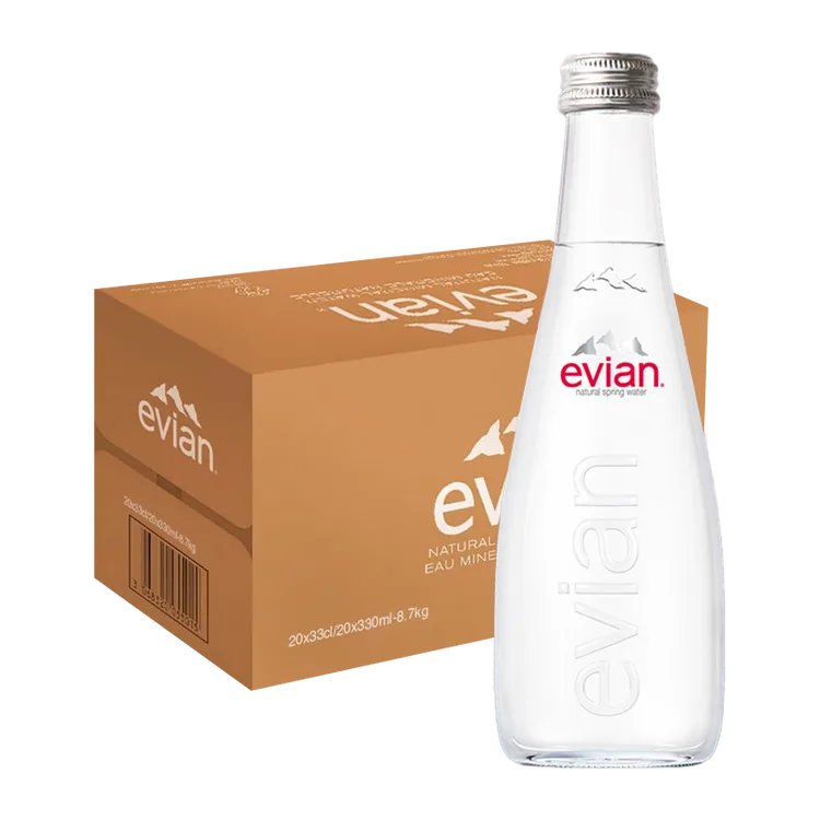 法国进口天然矿泉水依330ml/750ml云玻璃瓶专业产品原装进口品质