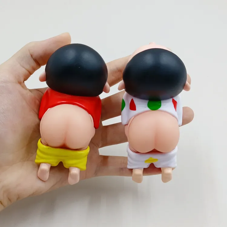2款软屁屁蜡笔小新可爱硅胶捏捏乐解压玩具公仔装饰桌面摆件