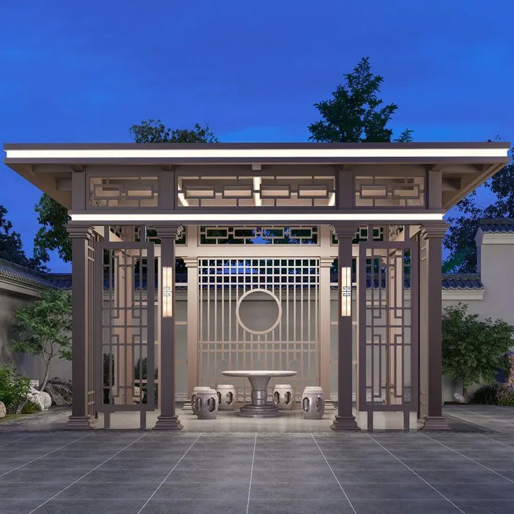 新中式铝合金凉亭户外庭院凉亭花园别墅景观亭四角凉亭