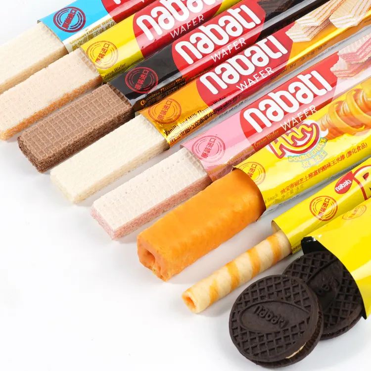印尼纳宝帝威化饼干芝士大礼包夹心组合口味奶酪玉米棒饼干营养