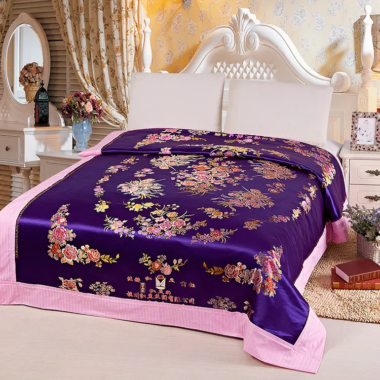 【被套】紫色富贵牡丹被套一个（四周拉链全脱卸设计）