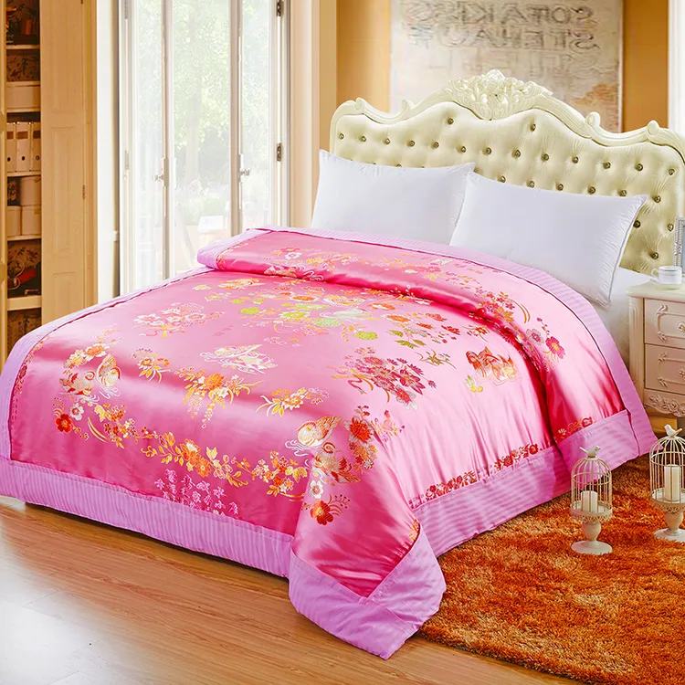 【被套】粉红鸳鸯戏水被套一个（四周拉链全脱卸设计）