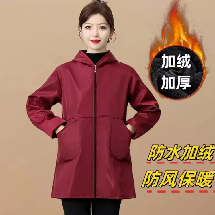 小个子防寒防水防风罩衣女加绒加厚防污外穿防油保暖耐脏工作服