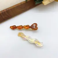 01413 好啊商店 醋酸边夹组合两个装-爱心+波浪 底夹6+5.5cm