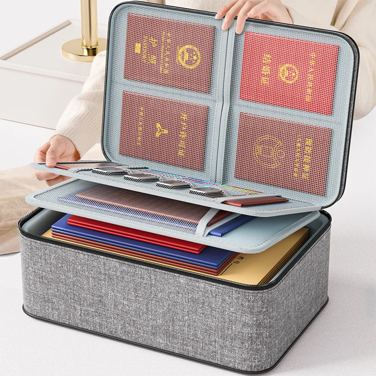西邮哥【新疆包邮】证件收纳包家庭多层大容量多功能箱档案文件票据