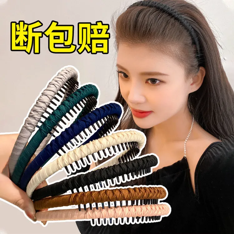 非金属布艺发饰 发箍女款洗脸专用发卡带齿防滑碎发高颅顶发箍